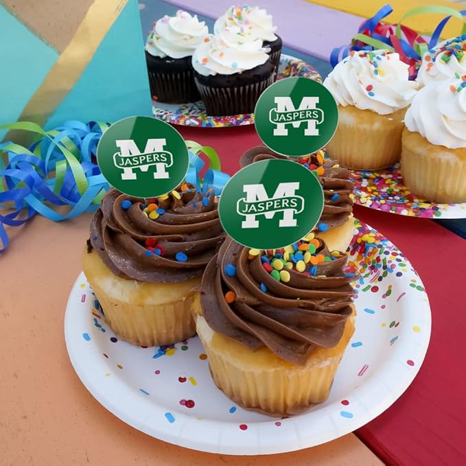 GRAPHICS & MORE Manhattan College Primary Logo Cupcake Picks Toppers Decoration Set of 6