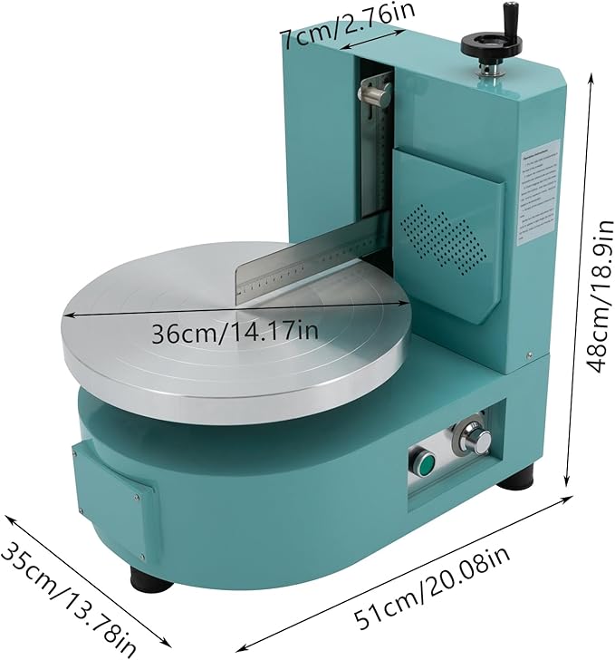 Cake Decorating Coating Machine, 80W Auto Cream Spreading Machine, Cake Cream Smooth Coating Decoration Machines with Adjustable Speed for 4-12 Inch Cakes Dessert Shops (Blue)