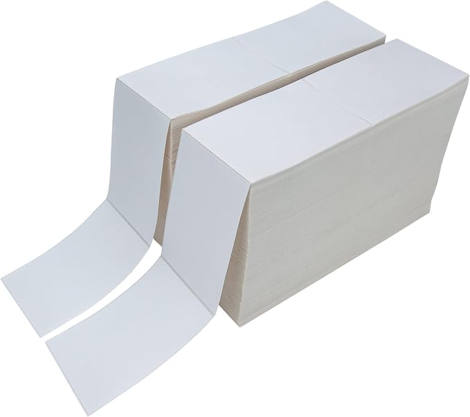 L LIKED 6000 4x6 Thermal Labels Fanfold, Direct Thermal Shipping Labels - Perforated and Strong Adhesive