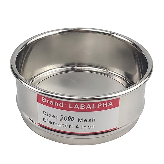 LABALPHA 2000 Mesh Lab Sieves, Test Sieve #2000 Mesh, 4'' Diameter, 304 Stainless Steel Wire Cloth (0.0065mm)