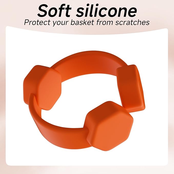 Air Fryer Magnet Silicone Buckle for Holding Down Parchment Paper, Lock Disposable Liners Safely & Prevent Paper to Burn,Orange,4 Set