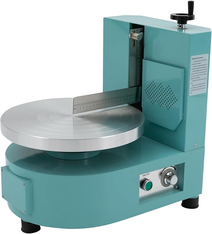 Cake Decorating Coating Machine, 80W Auto Cream Spreading Machine, Cake Cream Smooth Coating Decoration Machines with Adjustable Speed for 4-12 Inch Cakes Dessert Shops (Blue)