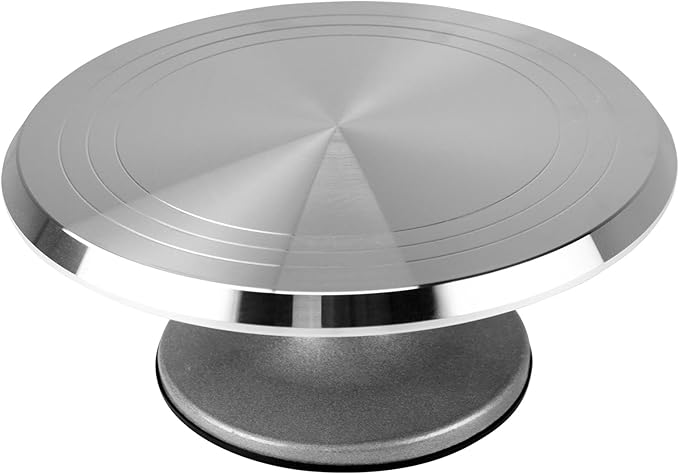 Cake Turntable 12'' Revolving Cake Stand, Cake Turntable for Decorating with Non-Slip Bottom, Cake Stands for Party, Wedding Decorations, Pastries and Cupcakes (Aluminium Alloy)