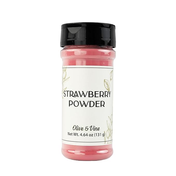 Olive & Vine Strawberry Powder, Sweet & Fruity, For Smoothies & Baking, Rich Tradition, Authentic Taste, For Global Recipes (4.64 Ounce)