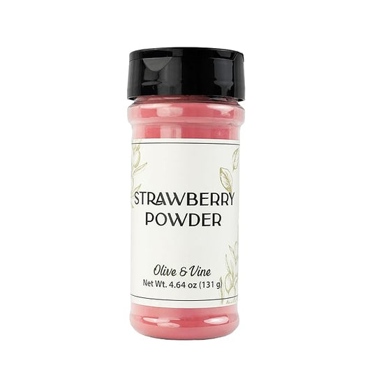Olive & Vine Strawberry Powder, Sweet & Fruity, For Smoothies & Baking, Rich Tradition, Authentic Taste, For Global Recipes (4.64 Ounce)