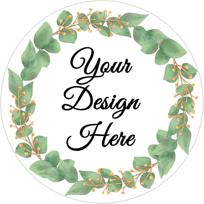 100-500 Pack Personalized Stickers Labels Floral Round Custom Labels with Your own Business Logo for Favors Wedding Birthday Party Baby Shower(Design 9)