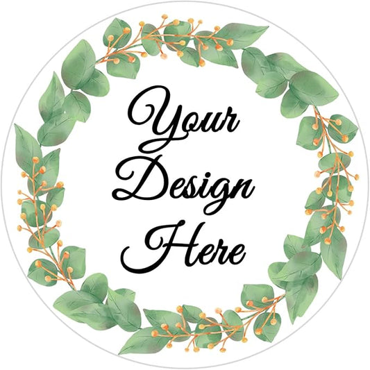 100-500 Pack Personalized Stickers Labels Floral Round Custom Labels with Your own Business Logo for Favors Wedding Birthday Party Baby Shower(Design 9)