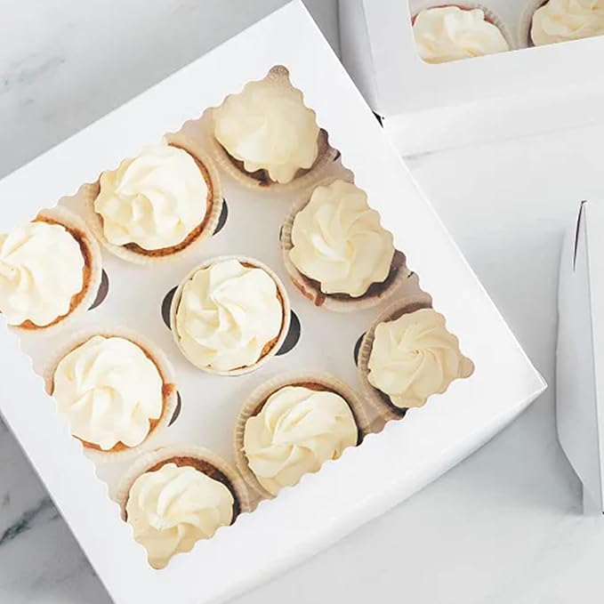 itechpanda 12 Pack Pie Boxes 10x10x2.5 Inch White Bakery Boxes with Window Cookie Boxes Chocolate Covered Strawberries Boxes for Baking Dessert Donut Christmas Party Wedding Valentine’s Mother’s Day