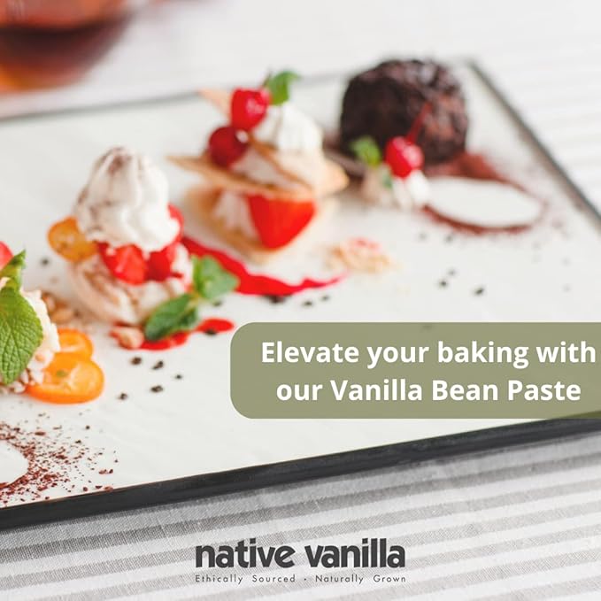Vanilla Bean Paste - Native Vanilla - All Natural Pure Vanilla Bean Paste - Made with Organic Agave Syrup - For Cooking, Baking & Desserts - 100% Vegan & Kosher - Non-GMO & Gluten-Free - 4 oz (Pack of 2)