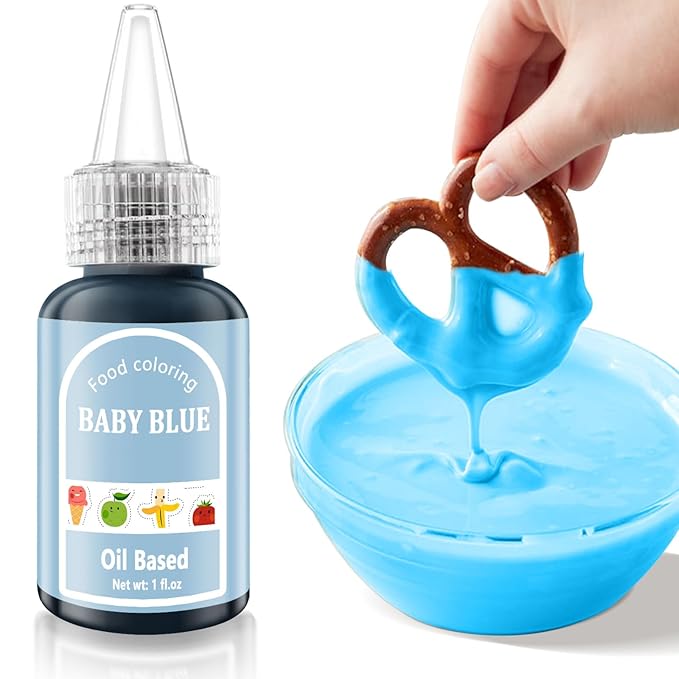 Blue Oil Based Food Coloring for Chocolates Melts - 30ML Tasteless Liquid Edible Oils Food Dye Candy Cookies Decorating, Vivid Oil Food Color Baking Frosting Cake Decorations,Soap & Cosmetics, Non-GMO