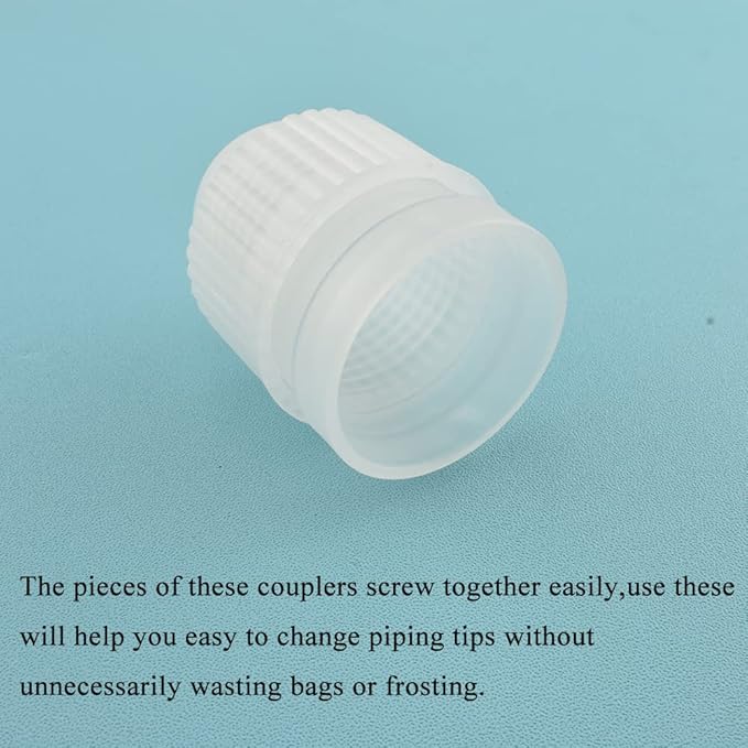 HAHIYO Plastic Couplers of Large Size Easy to Twist For Cake Decorating Piping Tip Coupler for Icing Nozzles (6 Pieces)