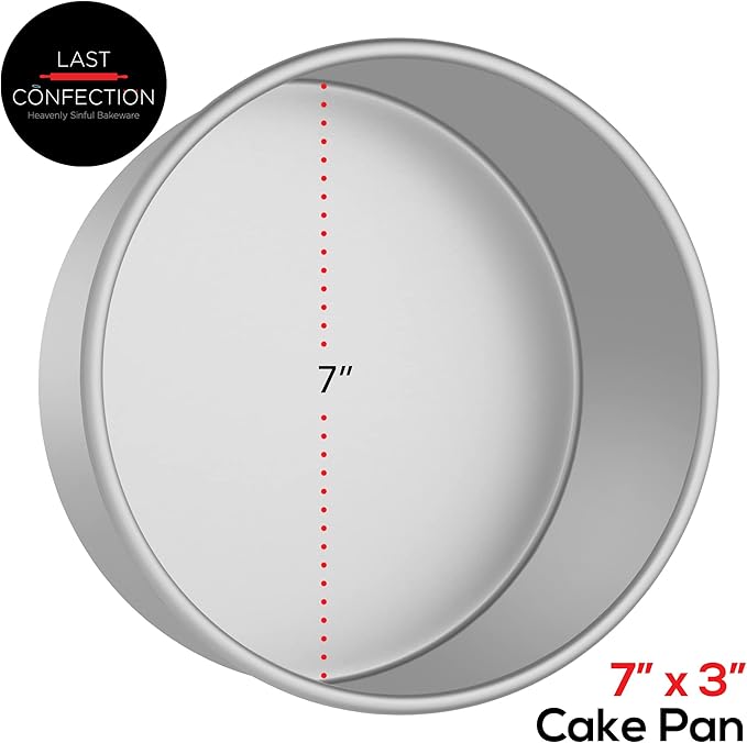 LAST CONFECTION 7" x 3" Aluminum Round Cake Pan - Professional Bakeware