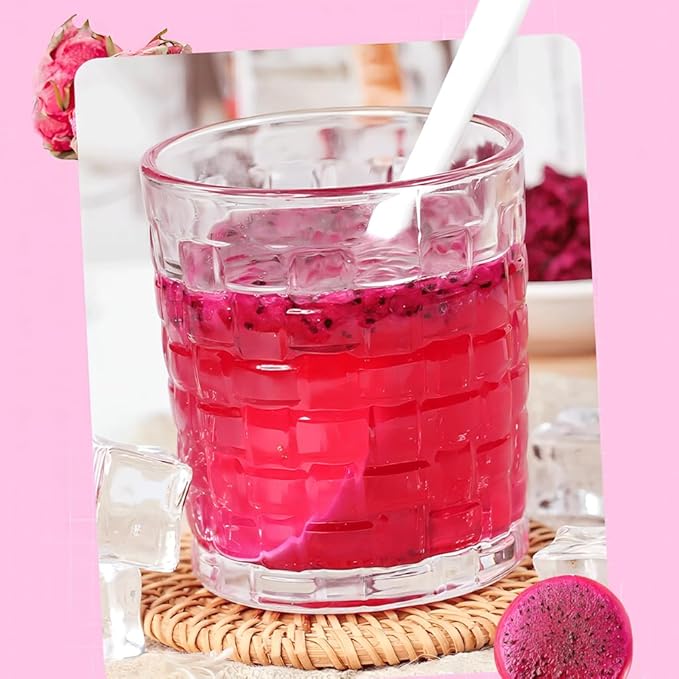 Mkostlich Freeze-dried Dragon Fruit, 200g/2x3.52oz Dragon Fruit Snacks with 1 Ingredients, No Sugar Added, Dragonfruits Cube for Drink, Baking, Breakfast Cereal