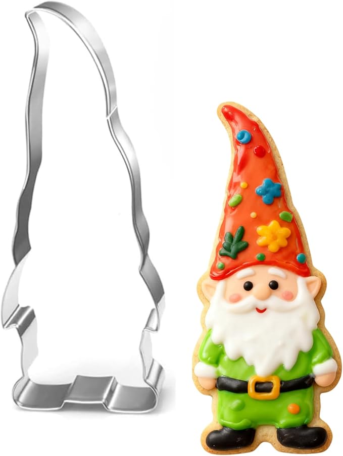Gnome Cookie Cutter with Long Hat-5.2 Inch-Diswasher Safe-Holiday Cookie Cutters Fondant Biscui Cutters