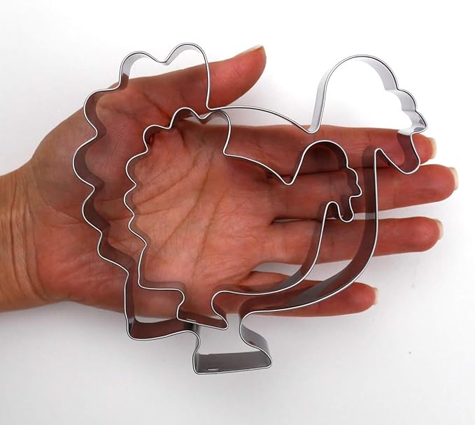 Thanksgiving Turkey Cookie Cutter Set, 2 Piece, 4.5", 2.9" Tall, Premium Food-Grade Stainless Steel, Dishwasher Safe