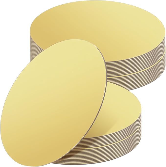 LEXININ 40 Pack Gold Cake Boards, 10 Inch Round Cardboard Circle Base for Baking Wedding Birthday Cake Decorating