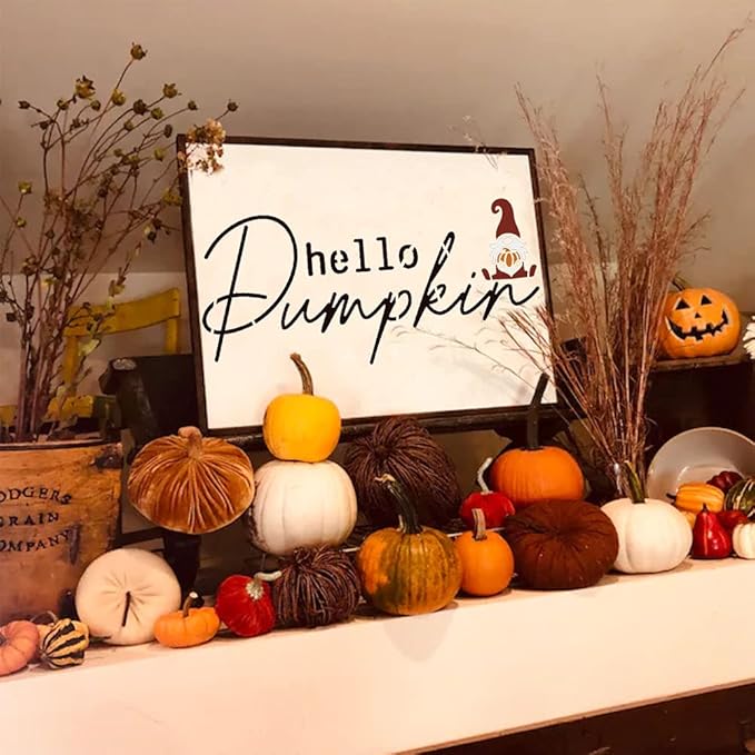 Fall Stencils for Painting on Wood - Pumpkin & Thanksgiving Stencils for Porch Signs & Canvas
