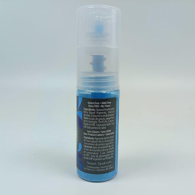 Sweet Spell Edible Cake Glitter Spray – Shimmering Magic for Cakes Decorating & Cocktails – 100% Edible, Food-Grade, Vegan, Gluten-Free (Blue)