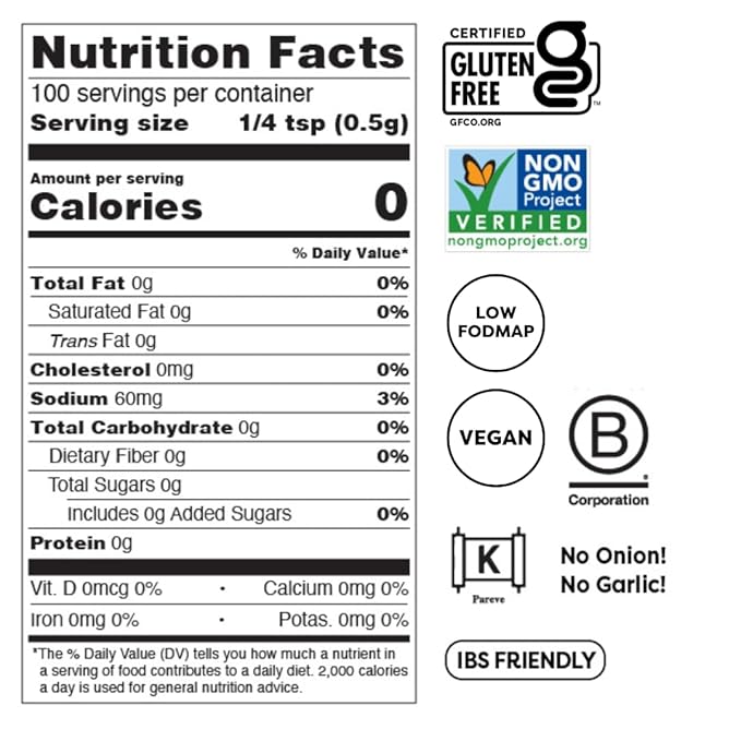 Fody Foods Lemon Herb Seasoning, 1.8 Oz, Garlic and Onion Free, Low FODMAP Certified, Gut & IBS Friendly, Vegan, Non-GMO, Gluten Free, Keto Friendly