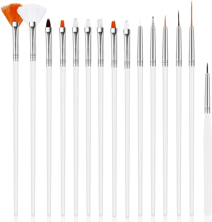Lounsweer 30 Pcs Cake Decorating Brushes Cake Painting Brushes Food Paint Multiple Function Fondant Cookie DIY Tool Set Icing Pastry Tool for Baking (White)
