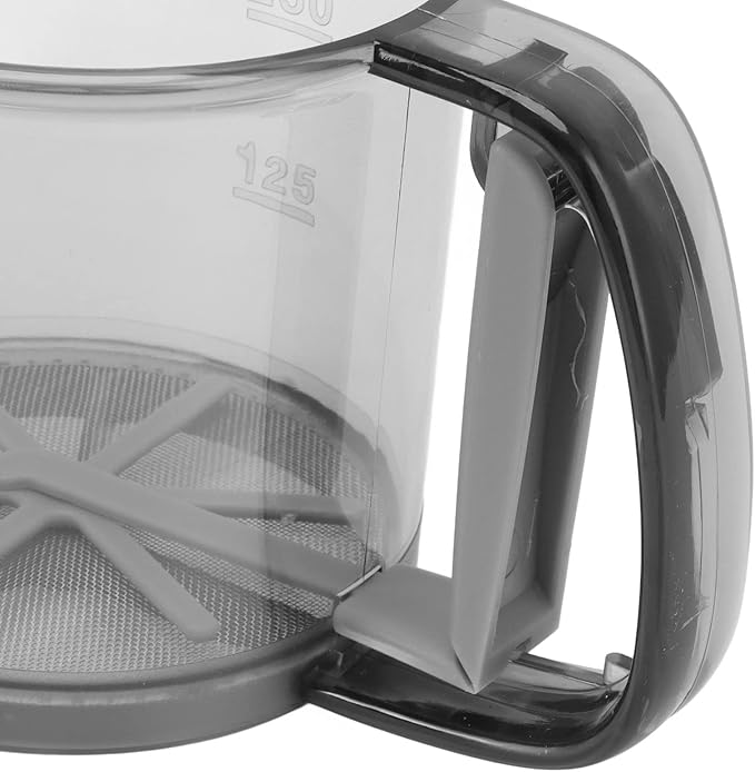 Sifter For Baking, Flour Sifter Stainless Steel Flour Sifter with Uniform Holes Semi Automatic Flour Strainer Cup For Making Cakes, Puffs, And Breads