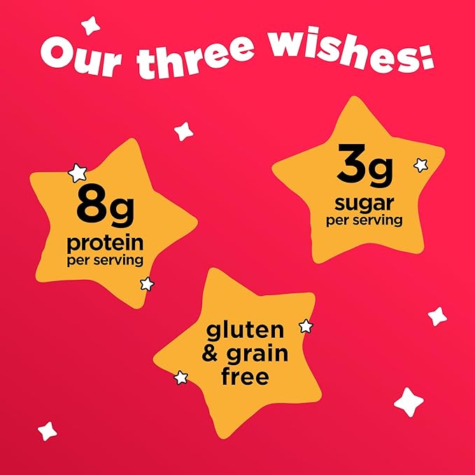Three Wishes Grain-Free & Protein Cereal - Healthy, Low Sugar & Gluten-Free Breakfast Cereal - Low Carb, Plant-Based, Vegan & Non-GMO - Fruity, 4-Pack