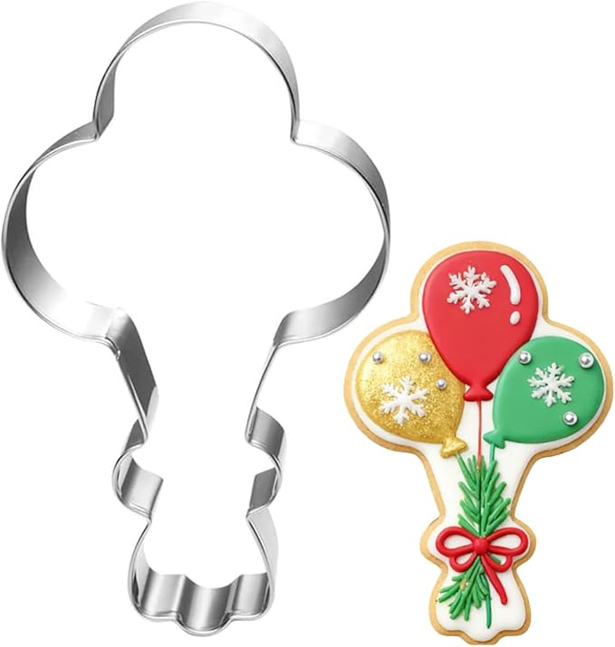 Balloon Cookie Cutter-4.5 Inch-Diswasher Safe-Metal Bunch Cookie Cutter Shape for Baking