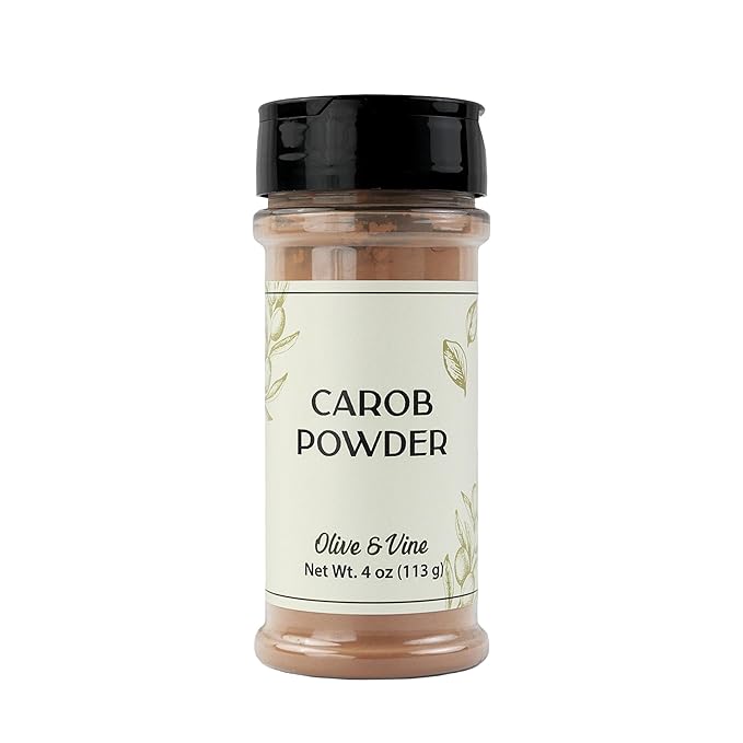 Olive & Vine Carob Powder, Sweet & Nutty Flavor, For Baking & Smoothies, Rich Tradition, Authentic Taste, For Global Recipes (4 Ounce)