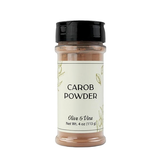 Olive & Vine Carob Powder, Sweet & Nutty Flavor, For Baking & Smoothies, Rich Tradition, Authentic Taste, For Global Recipes (4 Ounce)