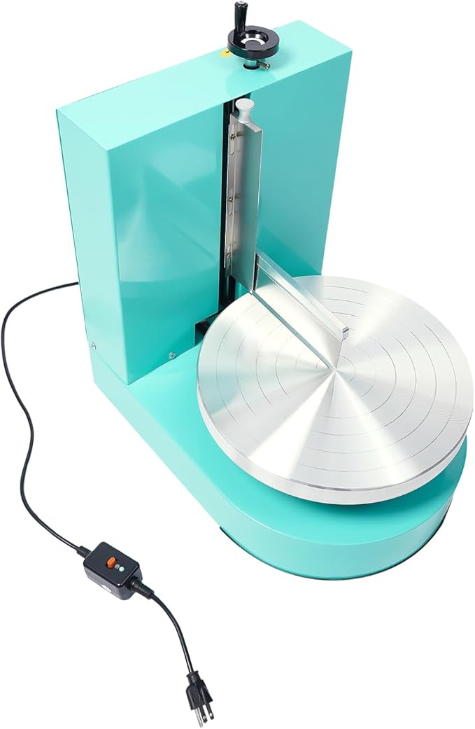 Cake Decorating Machine, 200W Automatic Cake Frosting Robots 60-320rpm Cream Spreading Coating Smearing Machine with LCD Display for Desserts Shops, Food Shops & Households (Green)