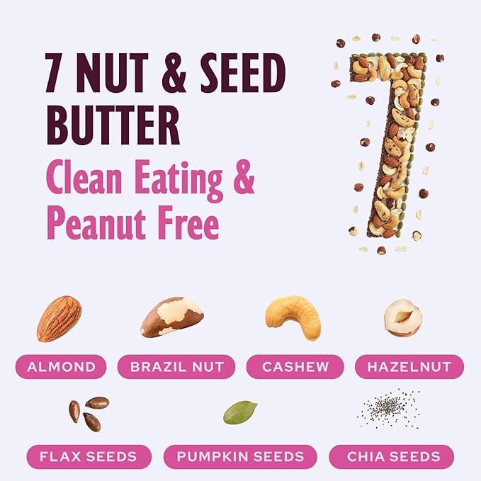 NuttZo Natural Power Fuel 7 Nuts and Seeds Butter, Crunchy, Paleo and Keto Friendly, Peanut and Gluten Free, Kosher, No Added Sugar or Oil, 12 oz Jar, 6 Pack