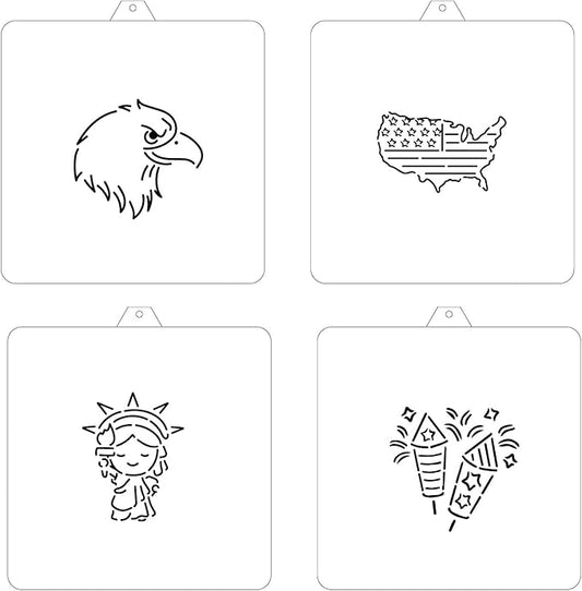 Reusable USA PYO Cookie Stencil Paint Your Own Custom Design Unique Cookies Stencils Creates Custom Coloring Pages Designs, Perfect for Kids, Parties, and Bakers. Detailed Designs. (America)