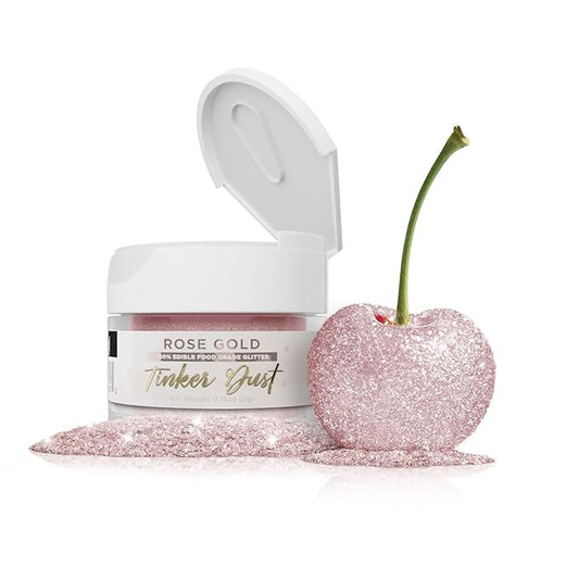 Bakell - Rose Gold Tinker Dust (5g, 1x Jar) Edible Glitter for Food, Desserts, and Beverages!