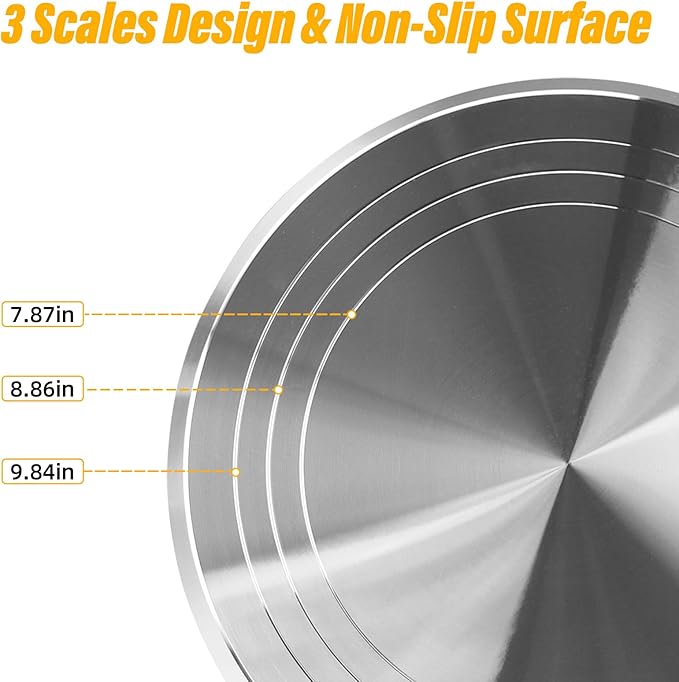 Cake Turntable 12'' Revolving Cake Stand, Cake Turntable for Decorating with Non-Slip Bottom, Cake Stands for Party, Wedding Decorations, Pastries and Cupcakes (Aluminium Alloy)