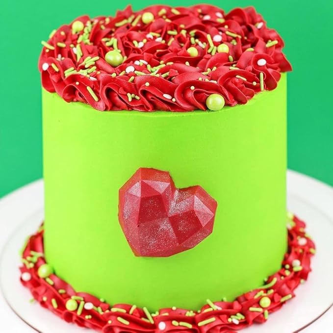 Green Red Heart Sprinkles for Cookie Decorating Fancy Hearts Sprinkles for Cake Decorating Edible Cake Decorations, Green Sprinkle Cupcake Toppers Cake and Toppings
