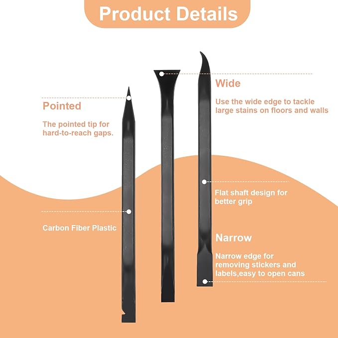 9 Pcs Plastic Multi-Purpose Scraper Tool,Dual-Ended Scraper Perfect for Cleaning in Kitchens,Bathrooms,and Cars.Remove Stickers, Labels and Dirt from Countertops,Floors,Sinks,Stoves