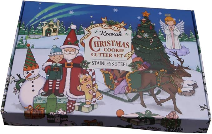 Large Christmas Cookie Cutter Set - 7 Piece - Stainless Steel