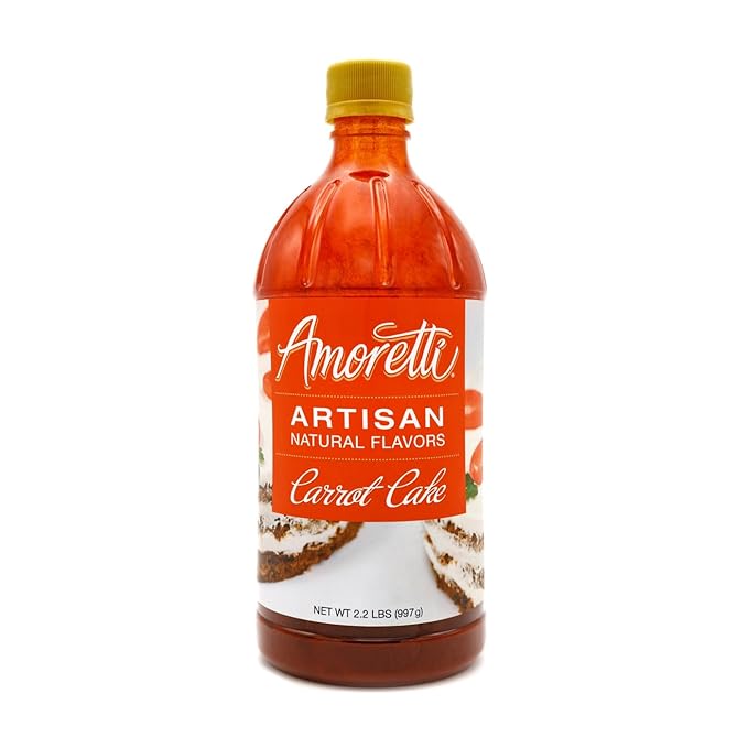 Amoretti - Natural Carrot Cake Artisan Flavor Paste, 8 oz, Perfect For Ice Cream, Beverages, Cakes, and more, Preservative Free, Vegan, Gluten Free, No Artificial Sweeteners, Highly Concentrated