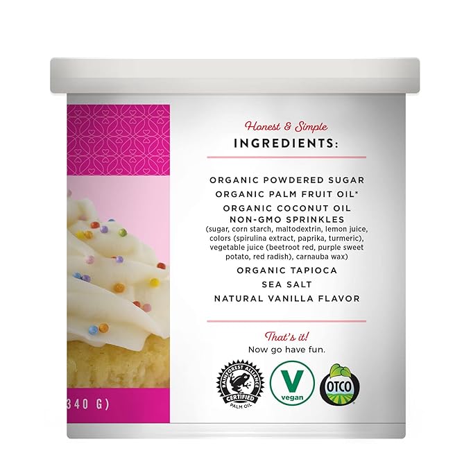 Miss Jones Baking 90% Organic Birthday Buttercream Frosting, Perfect for Icing and Decorating, Vegan-Friendly: Confetti Pop (Pack of 6)