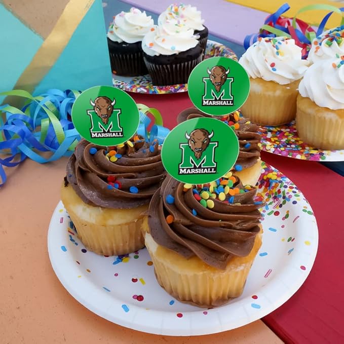Marshall Primary Logo Cupcake Picks Toppers Decoration Set of 6