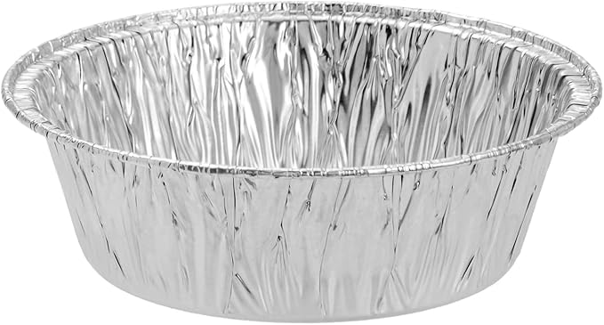 Juvale Mini Pot Pie Pans - 100 Pack, 5 In, Silver Aluminum - Disposable Aluminum Foil Pans & Tins for Pot Pie Baking, Quiche & Tarts, Oven & Freezer Safe