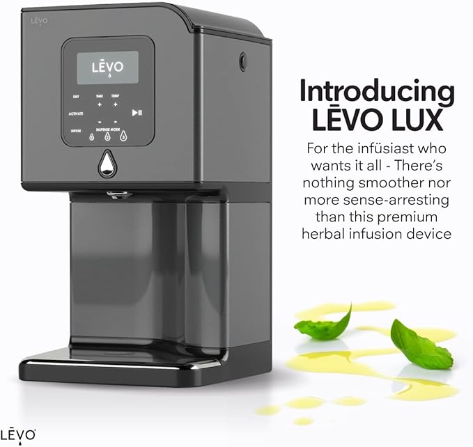 LEVO Lux - Premium Herbal Oil Infusion Machine - Botanical Extractor - Herb Dryer, Decarboxylator, & Oil Infuser - Gourmet Edible Infusion Maker - For Infused Gummies, Brownies & More - Copper