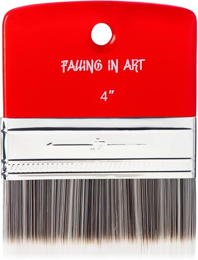 Falling in Art Flat Paddle Paint Brush, Scale Brush for Oil and Acrylic Paints,4 Inch