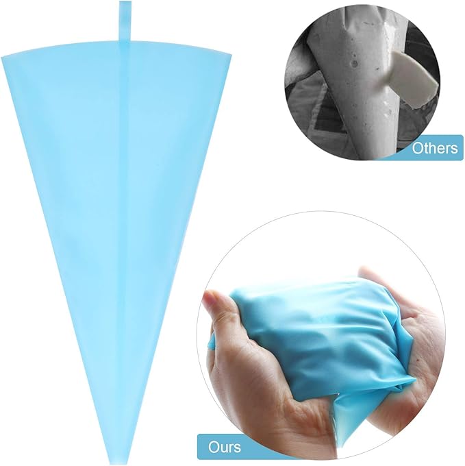 16 Pcs Reusable Pastry Piping Bags Silicone Icing Bags with 8 Coupler for Icing Frosting Decorate Cake, (10,12,14,16 inch)
