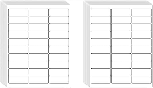 1" x 2-5/8" Shipping Address Labels 3000 Label Stickers Paper for Laser/Inkjet Printer 30 per Page Printable Mailing Labels - Matte, 100 Sheets (Pack of 2)
