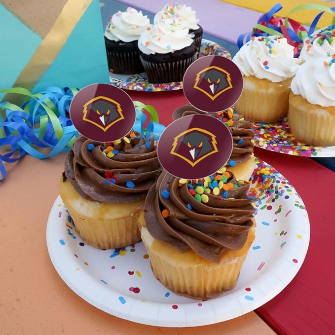 University of Charleston Primary Logo Cupcake Picks Toppers Decoration Set of 6