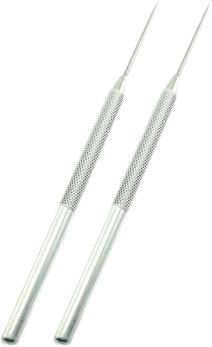 Tegg Clay Needle Tool 2PCS Stainless Steel Professional Pin Needle Detail Tool for Ceramic Polymer Clay Sculpture