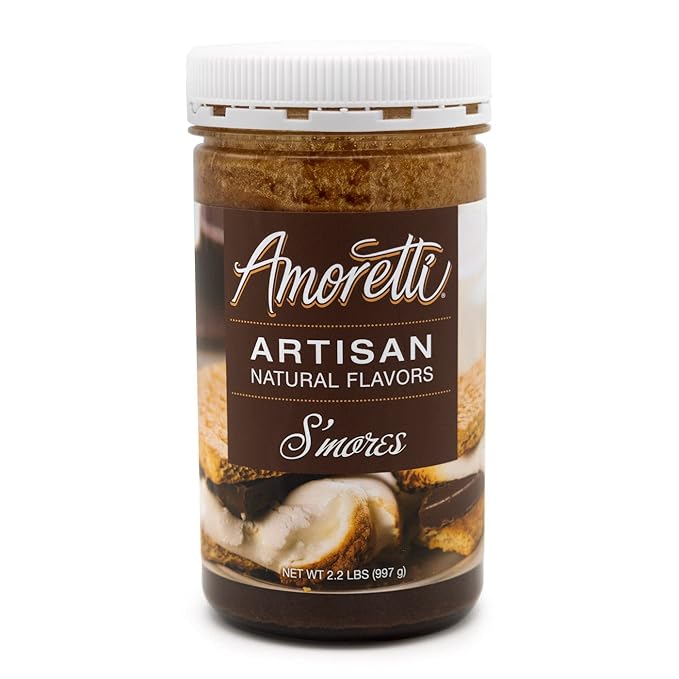 Amoretti - Natural S'mores Artisan Flavor Paste, 2.2 lbs, Perfect For Ice Cream, Beverages, Cakes, and more, Preservative Free, Vegan, Gluten Free, No Artificial Sweeteners, Highly Concentrated
