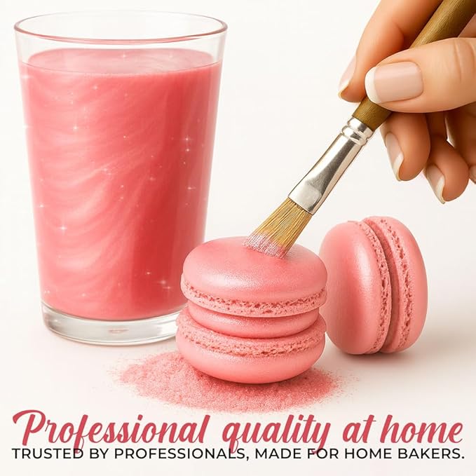 Bulk (20g) Pink Luster Dust Edible Glitter for Cocktails | Premium Edible Pink Luster Dust for Cake Decorations - Edible Glitter for Drinks Cupcakes Cookies Cakes Food Paint