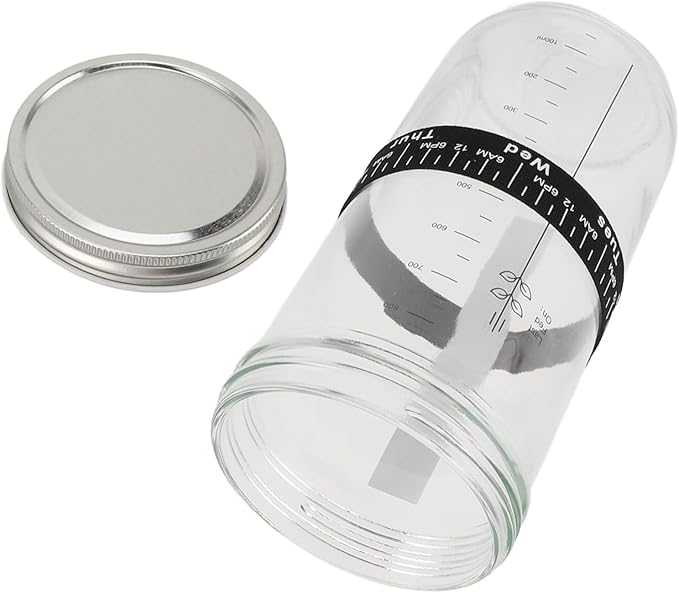 34oz Sourdough Bread Starter Kit, Glass Jar with Silicone Lid, Thermometer, Cloth Cover and Scraper, for Sourdough Bread Baking Supplies, Fun yeast lovers